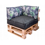 Paletové sedenie Golden Garden GG66/1 - podsedák a vankúš 80cm x 80cm x 15cm penový granulát grafitová vzor kvety 1